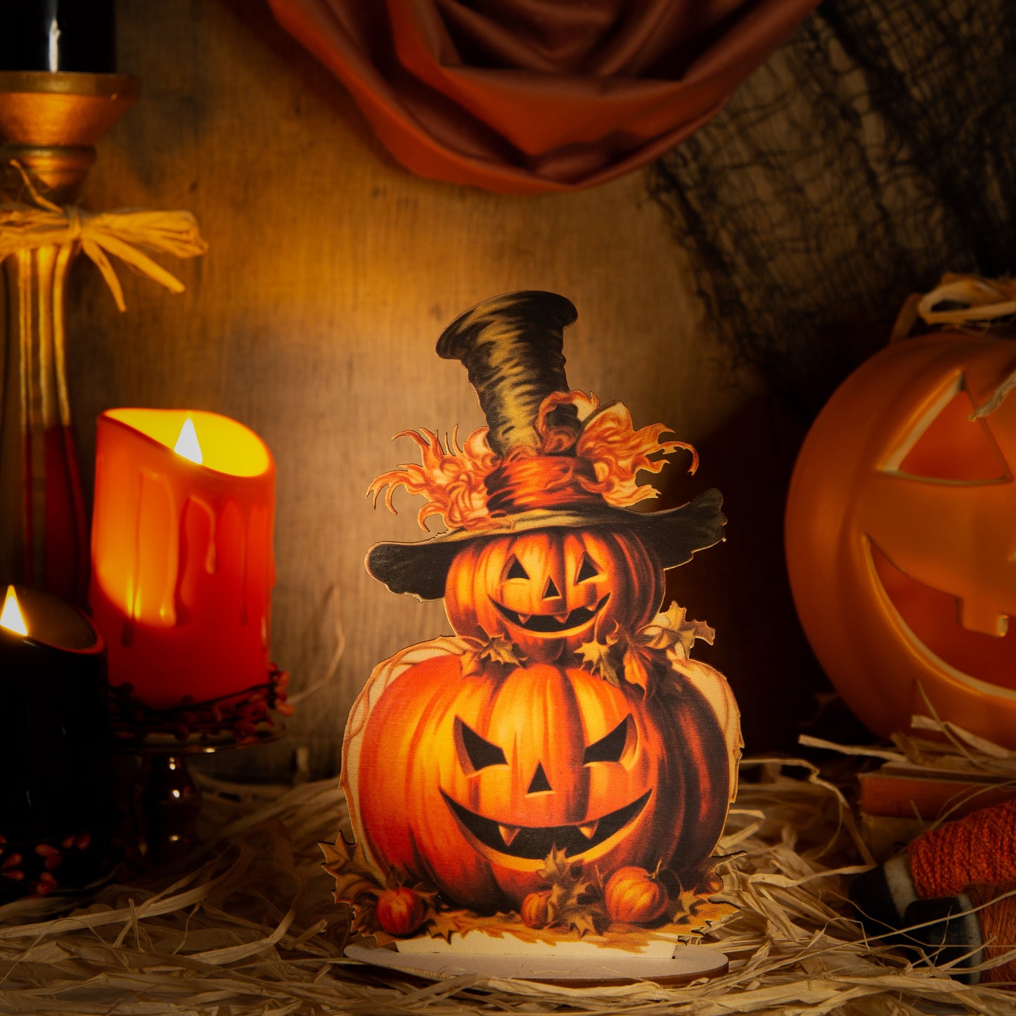 Halloween Decoration Pumpkin  wooden ornament, fall decor, halloween decor laser cut unique halloween decor