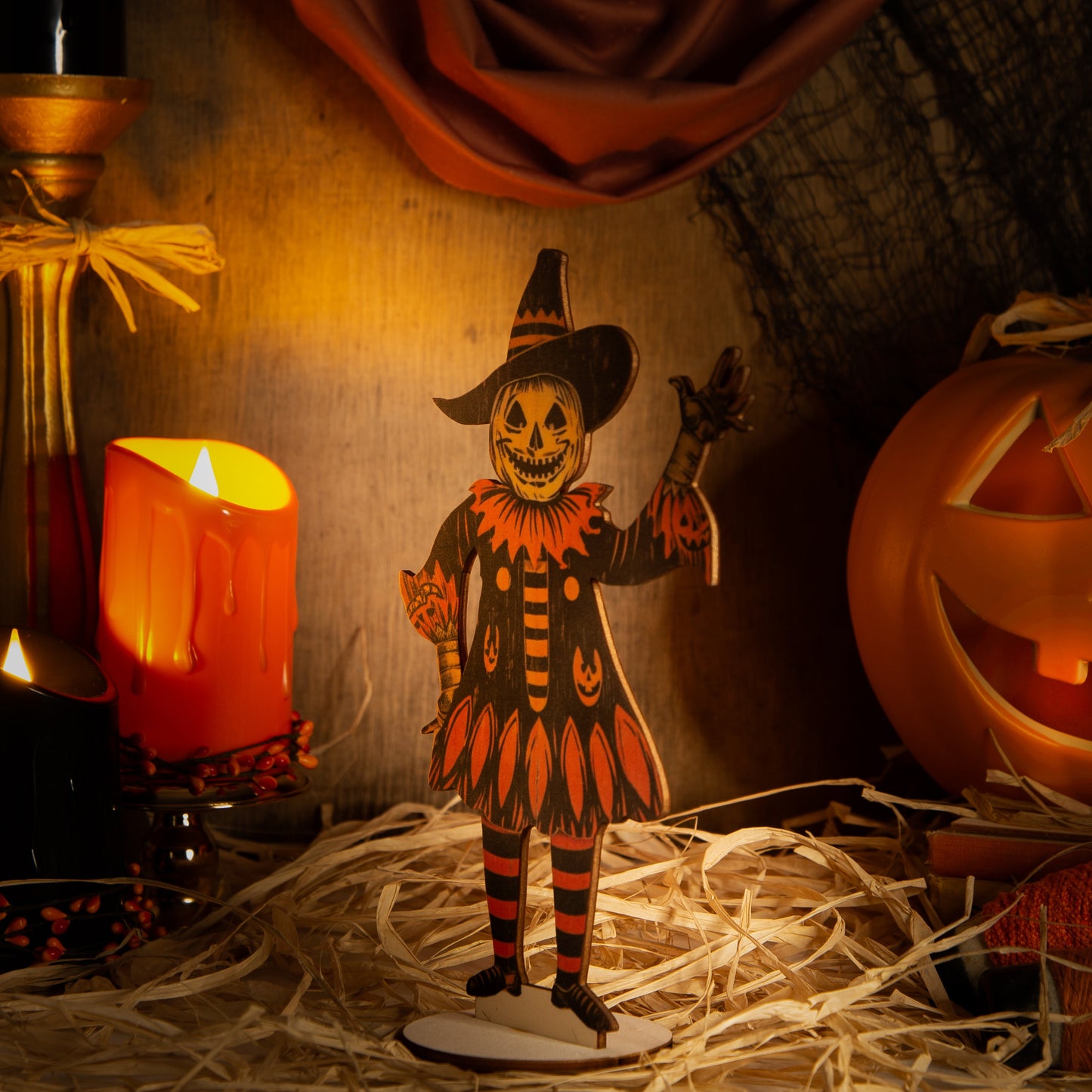 Halloween Decoration Pumpkin man wooden ornament, fall decor, halloween decor laser cut unique halloween