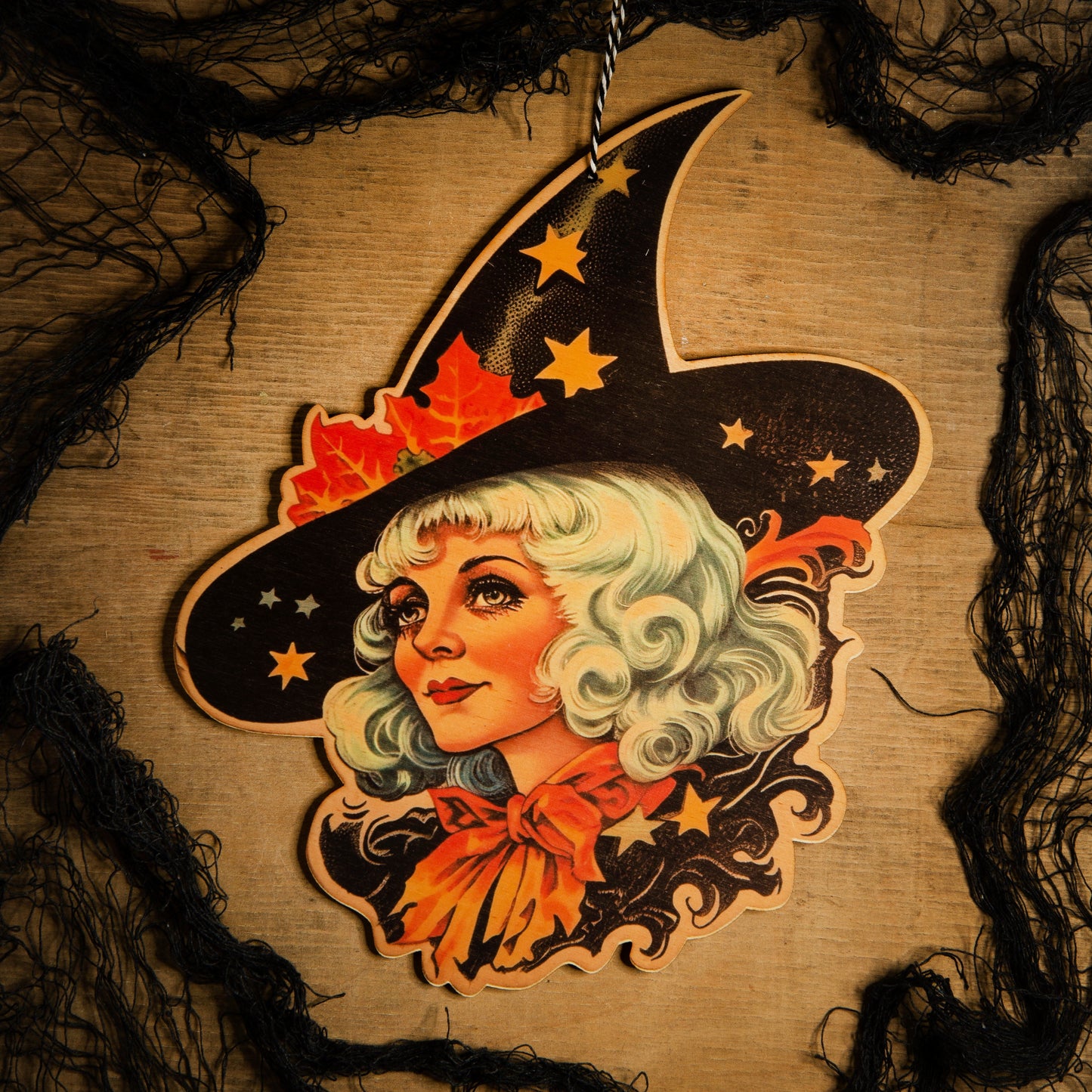 Halloween Vintage Witch Hanging Decoration wooden ornament, fall decor, halloween decor laser cut unique halloween decor