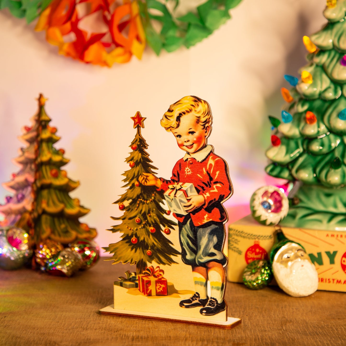 Vintage Christmas Decoration wooden ornament, holiday decor, christmas decor laser cut unique Christmas