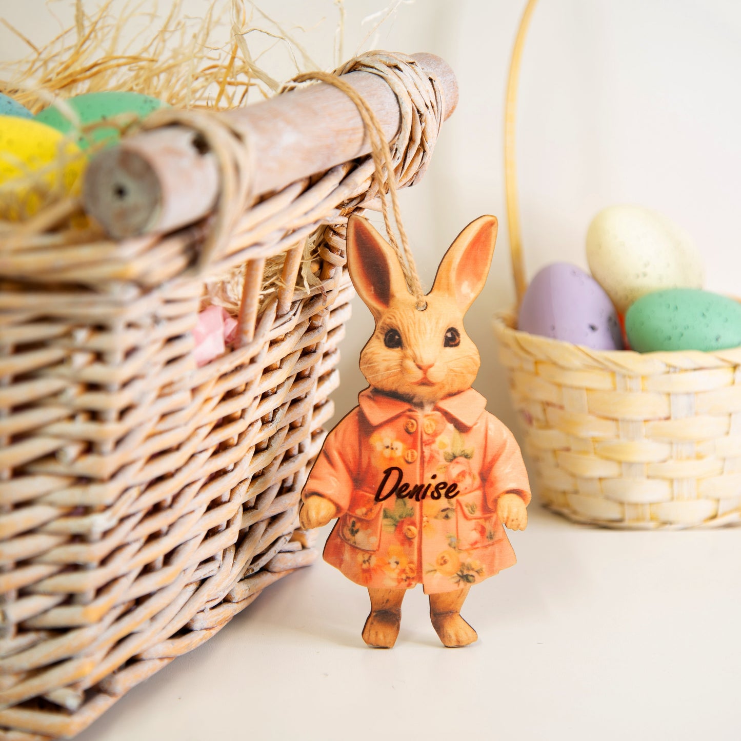 Personalised Easter Rabbit Place name  | Easter Basket Tag  | Wooden Easter Decoration  | Easter Place name | Easter Gift  | Easter Egg Hunt