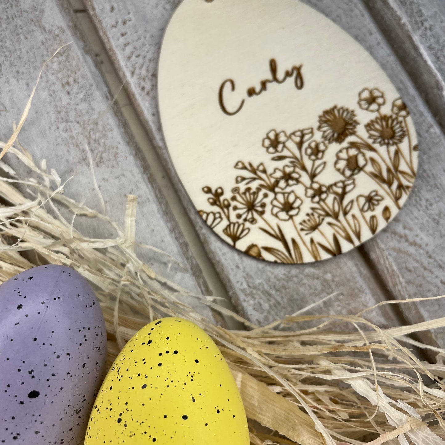 Personalised Easter Rabbit Tag  | Easter Basket Tag  | Wooden Easter Decoration  | Easter Place name | Easter Gift  | Easter Egg Hunt