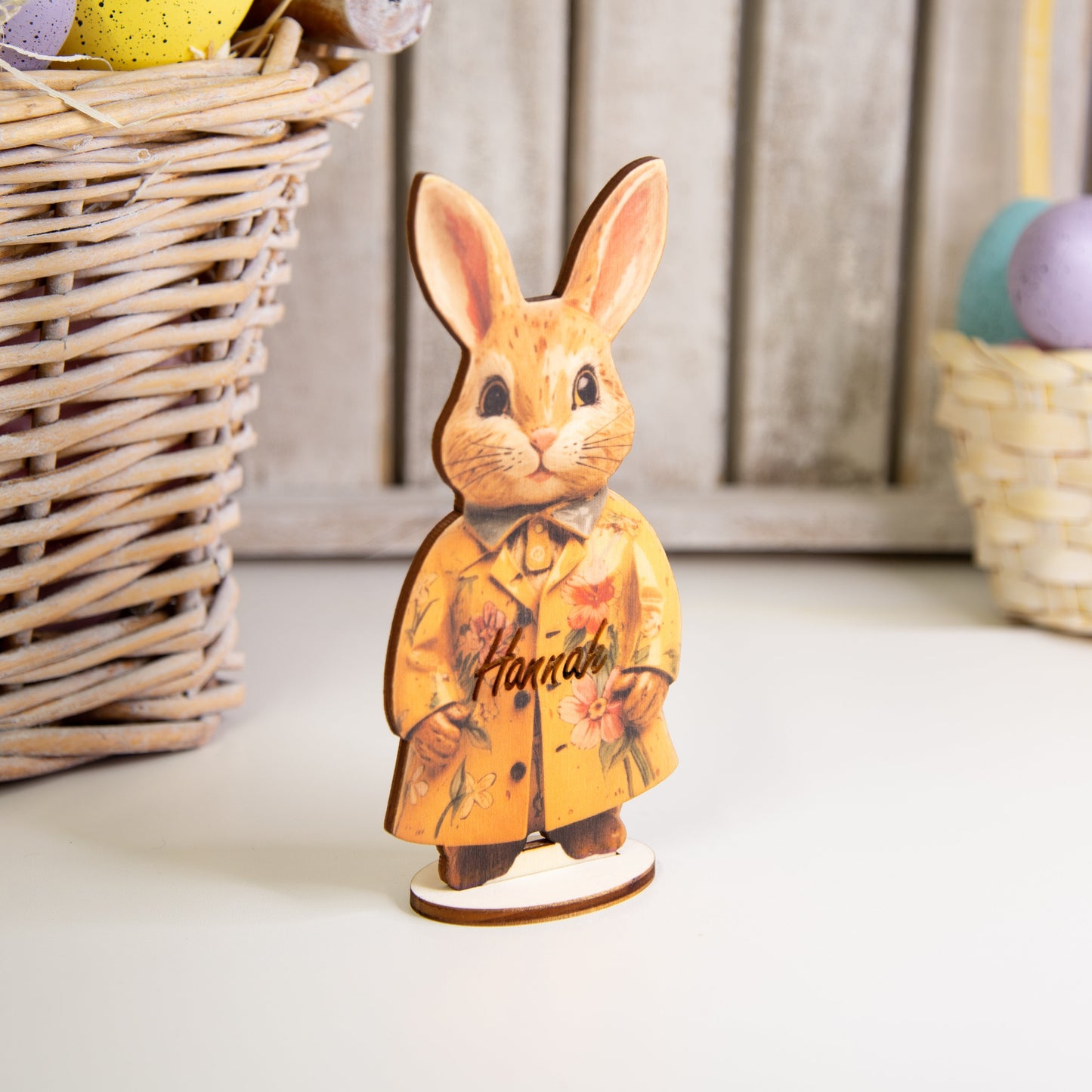 Personalised Easter Rabbit Place name  | Easter Basket Tag  | Wooden Easter Decoration  | Easter Place name | Easter Gift  | Easter Egg Hunt